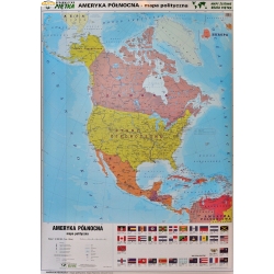 Ameryka Północna polityczno-fizyczna 104x138cm. Mapa ścienna.