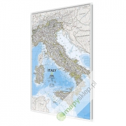 Włochy klasyczna 64,5x87 cm. Mapa w ramie aluminiowej.