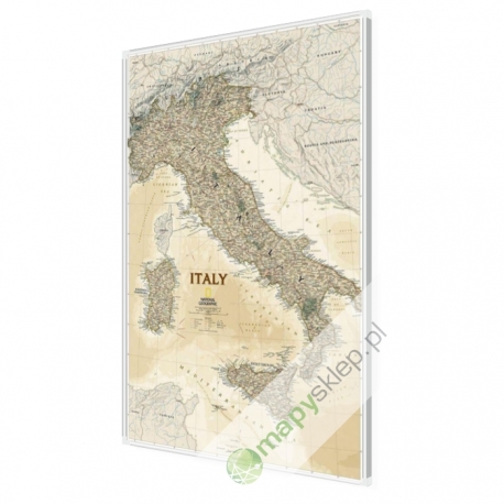 Włochy exclusive 65x88 cm. Mapa w ramie aluminiowej.