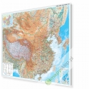 Chiny fizyczno-drogowa 125x90 cm. Mapa w ramie aluminiowej.