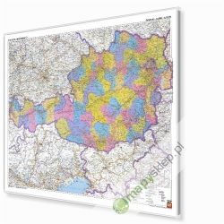 Austria Administracyjno-drogowa 120x90 cm. Mapa w ramie aluminiowej.