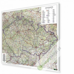 Czechy Drogowe 125x94 cm. Mapa w ramie aluminiowej.