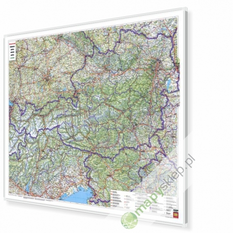 Austria Drogowa 120x90 cm. Mapa magnetyczna.
