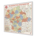 Mazowieckie administracyjno-drogowa 125x135cm. Mapa do wpinania.