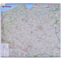 Polska Drogowa 110x100cm. Mapa ścienna.