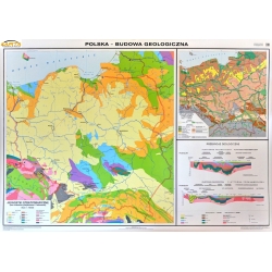 Polska budowa geologiczna. Geologia/Stratygrafia 160x120cm. Mapa ścienna dwustronna.