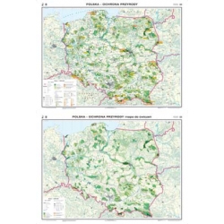 Polska ochrona przyrody/ćwiczeniowa 160x120cm. Mapa ścienna dwustronna.