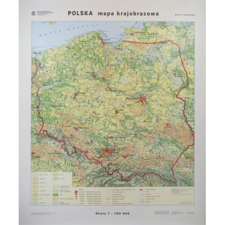Polska krajobrazowa/konturowa 120x140cm. Mapa ścienna dwustronna.