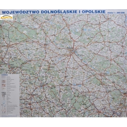 Dolnośląskie i Opolskie drogowa 140x118cm. Mapa magnetyczna.