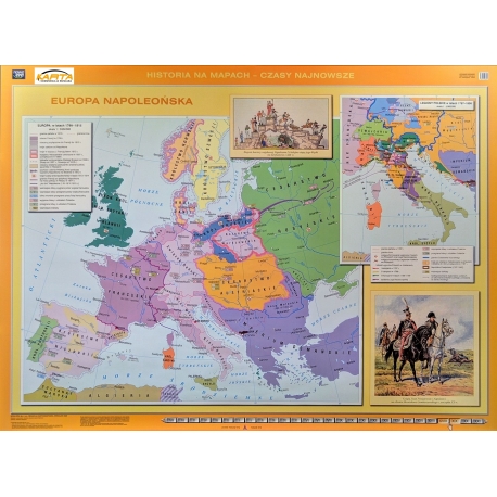 Europa Napoleońska/Po Kongresie Wiedeńskim 160x120cm. Mapa ścienna dwustronna.