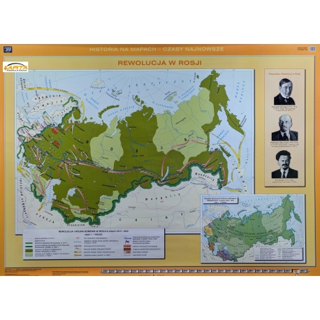 I Wojna Światowa w Europie/ Rewolucja w Rosji 160x120cm. Mapa ścienna dwustronna.