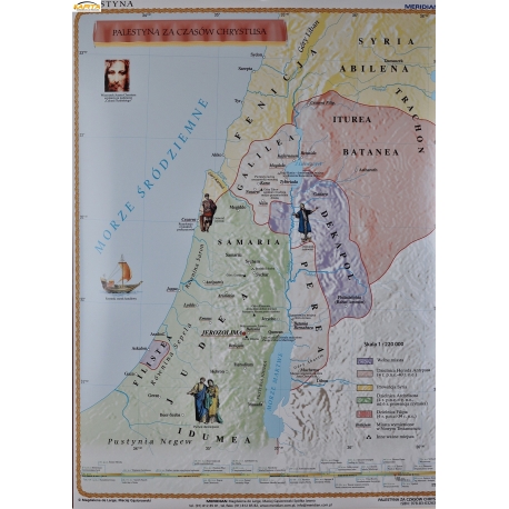 Palestyna za czasów Chrystusa 122x156cm. Mapa ścienna.