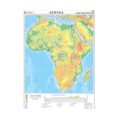 Afryka ogólnogeograficzna do ćwiczeń 110x150cm. Mapa magnetyczna.