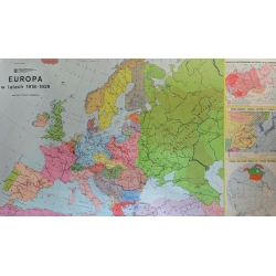 Europa w latach 1918-1939, 178x120cm. Mapa ścienna.
