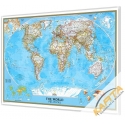 Świat Polityczny 111x77cm. Mapa w ramie aluminiowej.