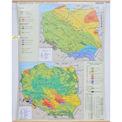 Polska Geologia-Tektonika i stratygrafia 122x156cm. Mapa ścienna.