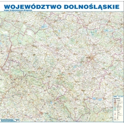 Dolnośląskie krajoznawczo-drogowa 125x117 cm. Mapa ścienna.