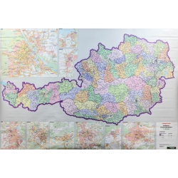 Austria kodowa 125x87cm. Mapa ścienna 125x87cm