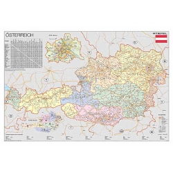 Austria administracyjna 160x120 cm. Mapa ścienna.