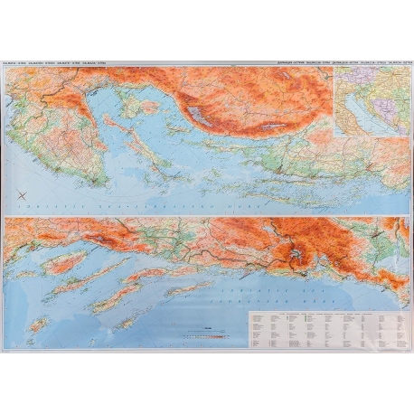Chorwacja.Dalmacja i Istria 1:250ty Mapa scienna fizy-drogowa Giz Map 130x90
