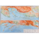 Chorwacja, Dalmacja i Istria fizyczno-drogowa 130x90cm. Mapa ścienna.