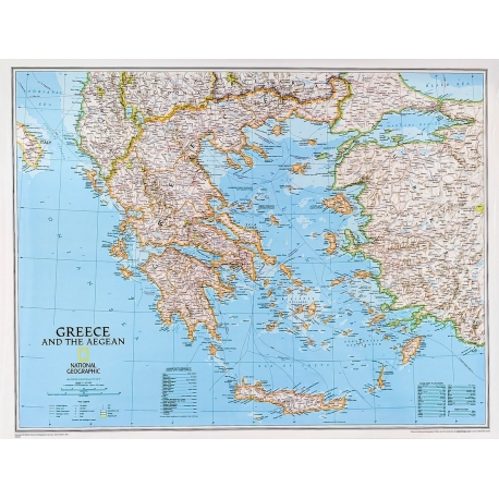 M-DR Grecja oraz poł. Albania  Macedonia Mapa scienna 1:14 mln NG 82x60
