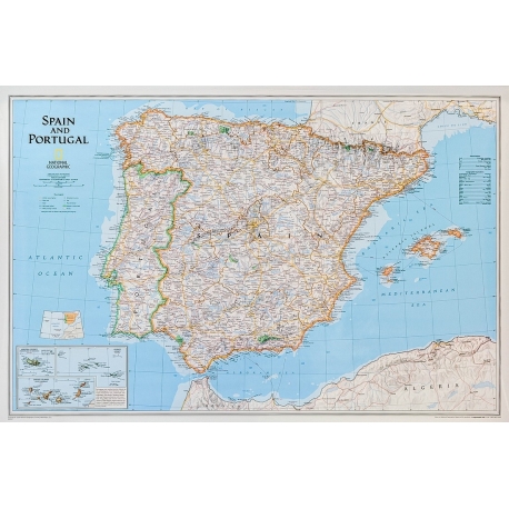Hiszpania i Portugalia 88x55 cm. Mapa ścienna.