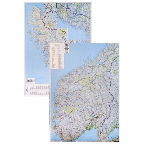 Norwegia adm-drog. 1:600tys F&B Mapa scienna 95x125cm