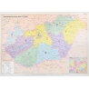 Węgry administracyjno-drogowa/Kodowa 140x100cm. Mapa ścienna dwustronna.