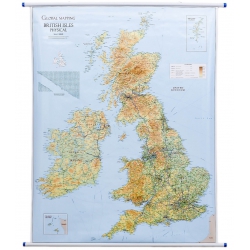 Wyspy Brytyjskie fizyczno-drogowa 98x112cm. Mapa ścienna.