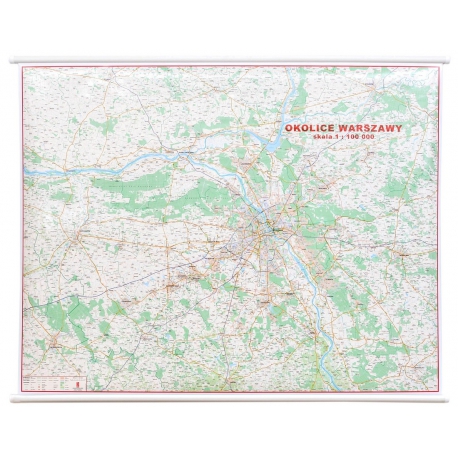 M-DR Okolice Warszawy 1:100  tys. Jokart Mapa ścienna  124x95cm