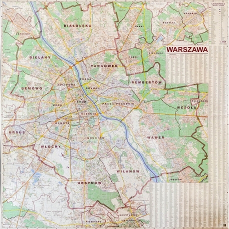 M-DR Warszawa 1:18 000 Jokart Mapa ścienna 182x182