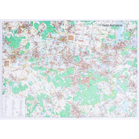 Okręg Katowicki 132x94cm. Mapa ścienna