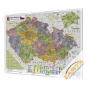 Czechy administracyjno-drogowa 132x93 cm. Mapa w ramie aluminiowej.