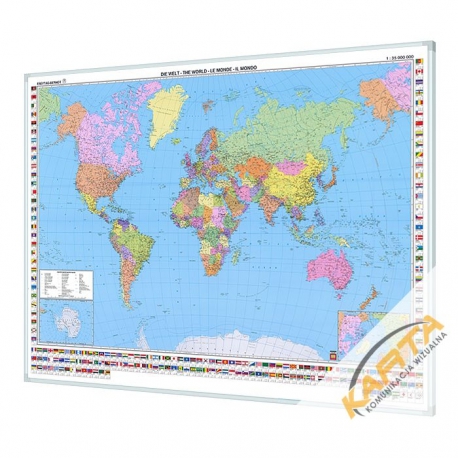 Świat Polityczny 123x87 cm. Mapa magnetyczna.