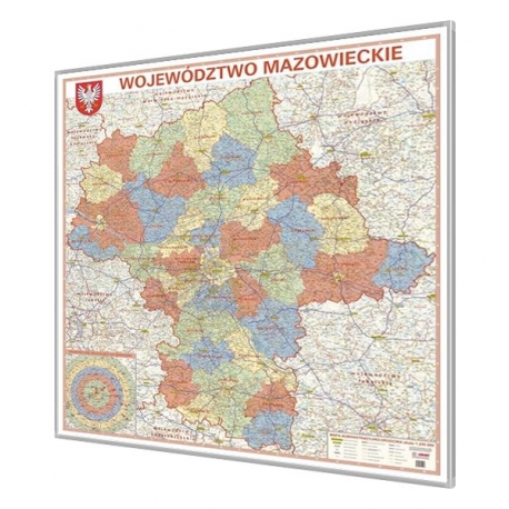 Mazowieckie 125x135 cm. Mapa magnetyczna.