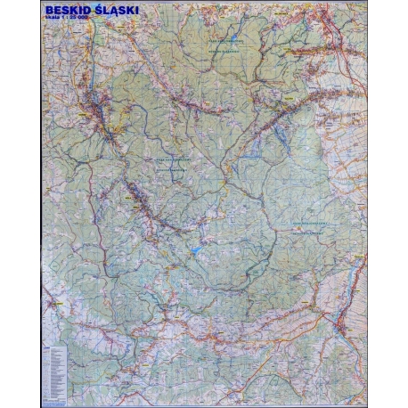 Beskid Śląski Plan.Mapa ścienna