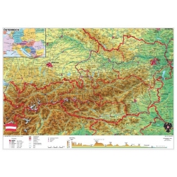 Austria fizyczna 160x120 cm. Mapa ścienna.