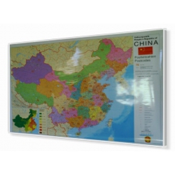 Chiny kodowa 140x100 cm. Mapa w ramie aluminiowej.