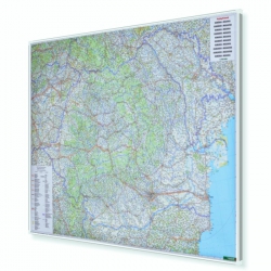 Rumunia i Mołdawia drogowa 125x95 cm. Mapa w ramie aluminiowej.