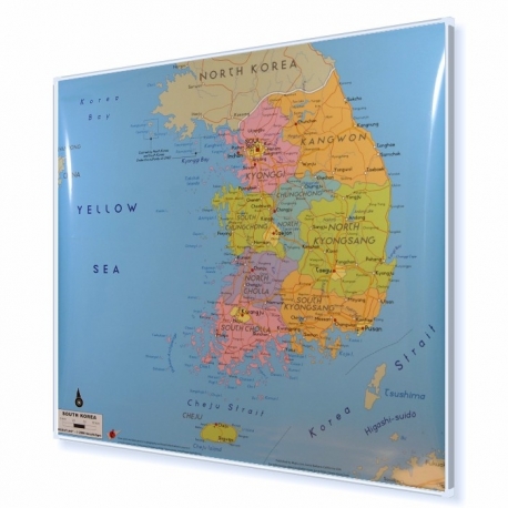 Korea Południowa 113x98 cm. Mapa w ramie aluminiowej.