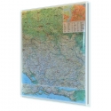 Serbia, Kosowo i Czarogóra Drogowa 86x120 cm. Mapa w ramie aluminiowej.