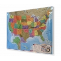 Stany Zjednoczone/USA Polityczna 126x102 cm. Mapa w ramie aluminiowej.