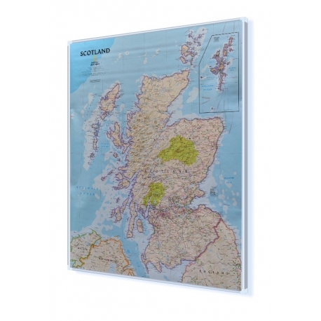 Szkocja 78x92 cm. Mapa w ramie aluminiowej.