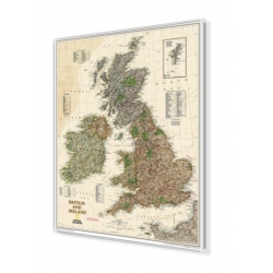Wielka Brytania i Irlandia exclusive 64x77 cm. Mapa w ramie aluminiowej.