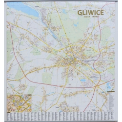 Gliwice - plan miasta 126x138cm. Mapa ścienna.