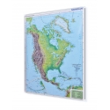 Ameryka Północna Fizyczna 120x160cm. Mapa w ramie aluminiowej.