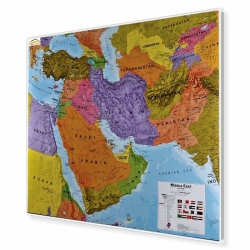 Bliski Wschód polityczna 124x100cm. Mapa w ramie aluminiowej.