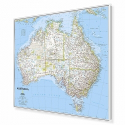 Australia 81x70cm. Mapa w ramie aluminiowej.