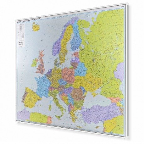 Europa Kodowa 154x120cm. Mapa w ramie aluminiowej.